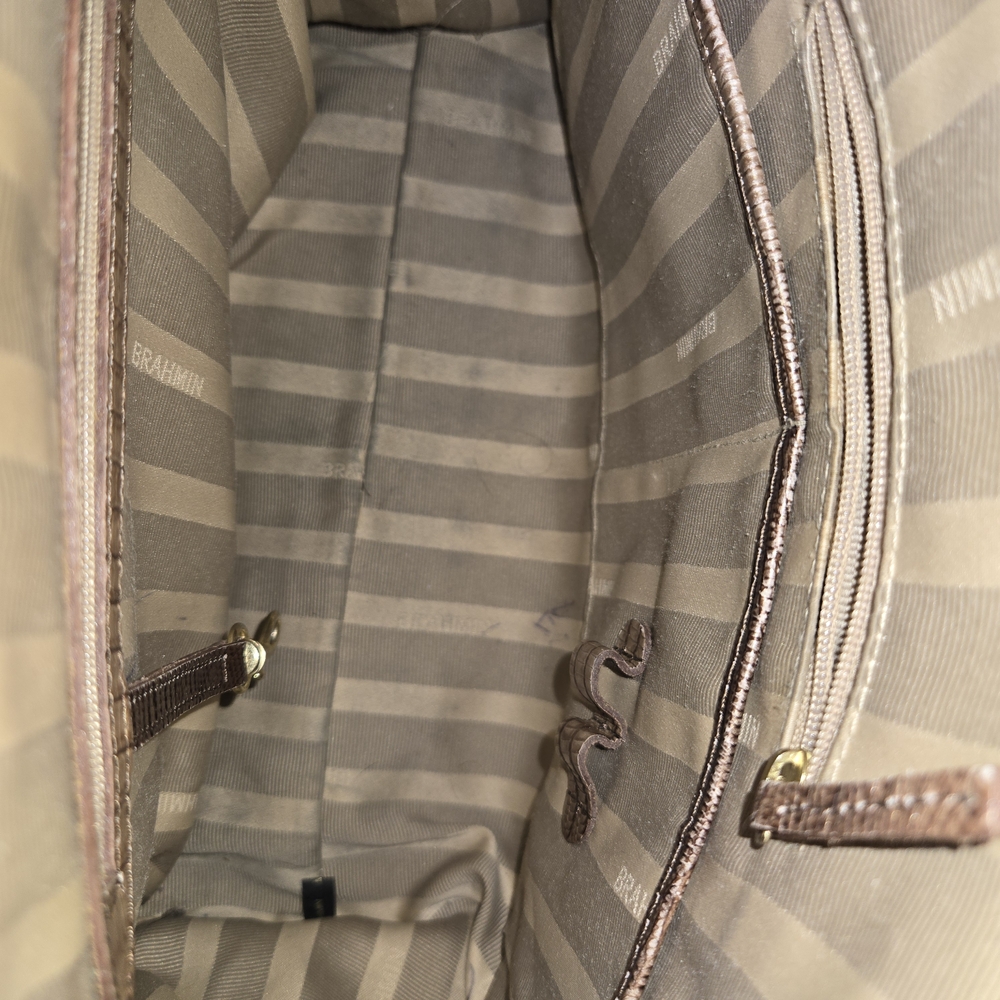 Brahmin Metallic and Dark Brown Tote Bag - Picture 3 of 16
